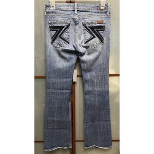 7 For All Mankind Flynt Vintage Y2K 90s Blue Denim Rhinestone Pockets Jeans 24